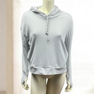 RBX Athletic Performance Hoodie | Grey Striped | Thumb Holes | Workout Gear